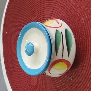 Hand Painted Studio Art Pottery Pepper/Salt Pot